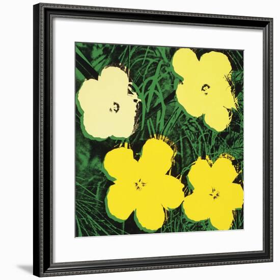 Flowers, 1970 (4 yellow)-Andy Warhol-Framed Art Print