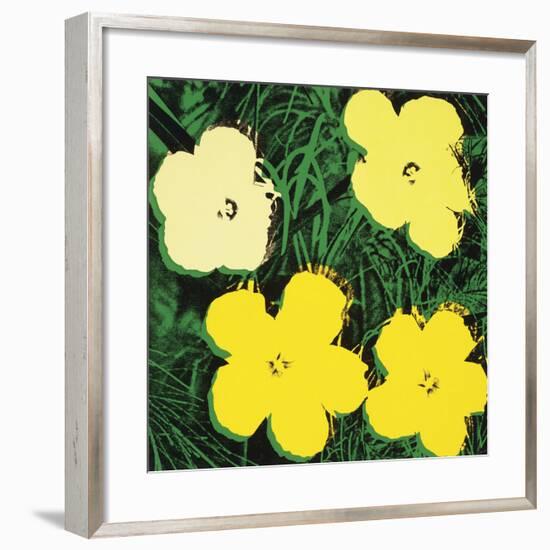 Flowers, 1970 (4 yellow)-Andy Warhol-Framed Art Print