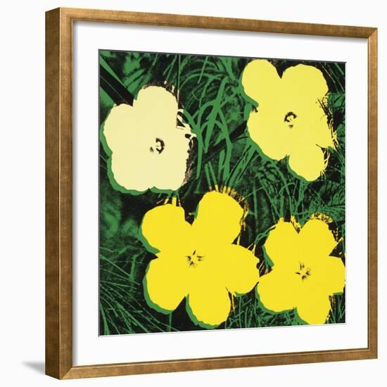 Flowers, 1970 (4 yellow)-Andy Warhol-Framed Art Print