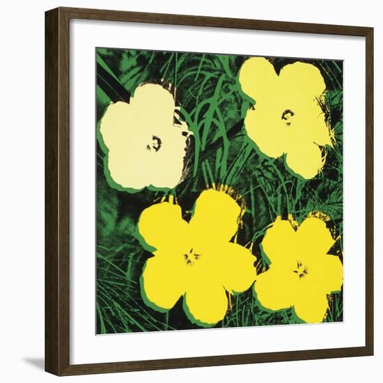 Flowers, 1970 (4 yellow)-Andy Warhol-Framed Art Print