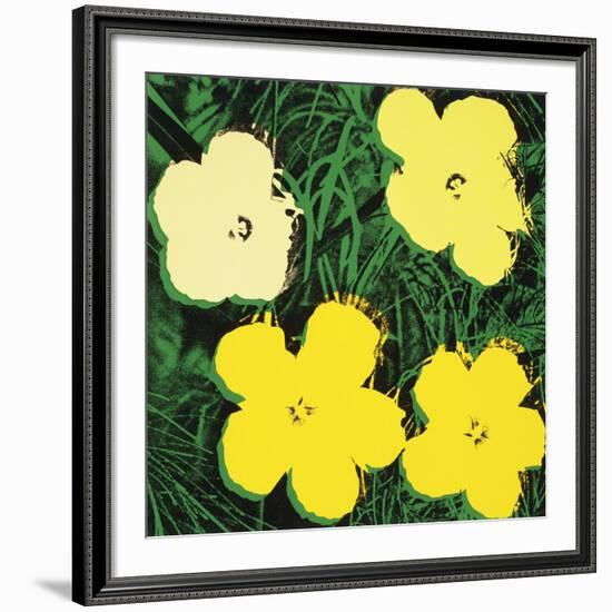 Flowers, 1970 (4 yellow)-Andy Warhol-Framed Art Print