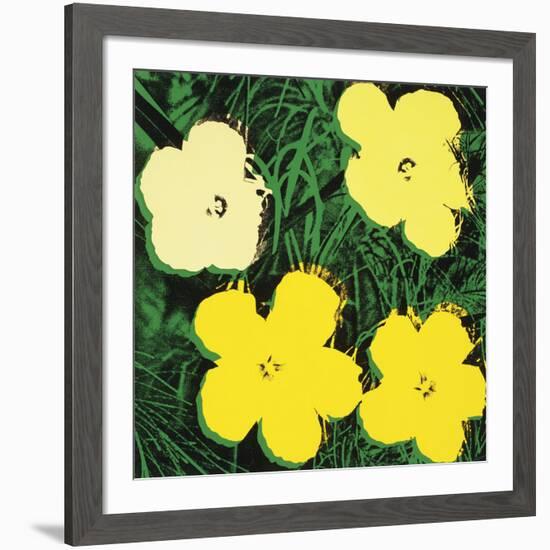 Flowers, 1970 (4 yellow)-Andy Warhol-Framed Art Print