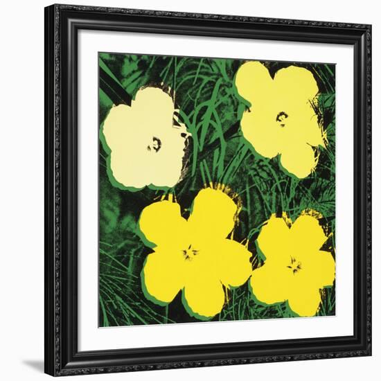 Flowers, 1970 (4 yellow)-Andy Warhol-Framed Art Print