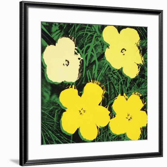 Flowers, 1970 (4 yellow)-Andy Warhol-Framed Art Print