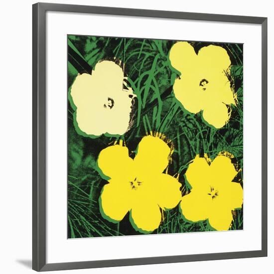 Flowers, 1970 (4 yellow)-Andy Warhol-Framed Art Print