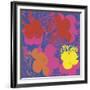 Flowers, 1970 (red, yellow, orange on blue)-Andy Warhol-Framed Art Print