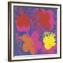 Flowers, 1970 (red, yellow, orange on blue)-Andy Warhol-Framed Art Print