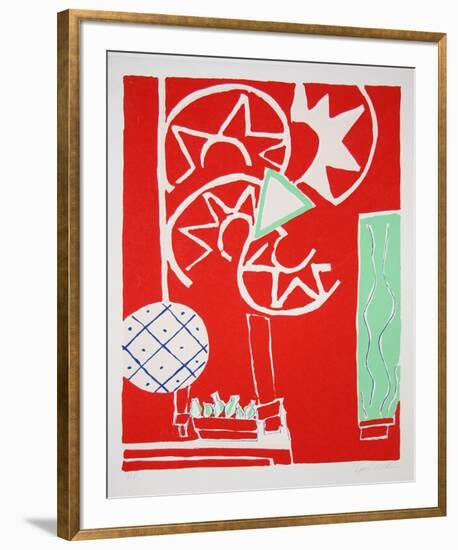 Flowers 3-Knox Martin-Framed Serigraph