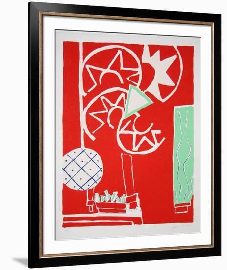 Flowers 3-Knox Martin-Framed Serigraph