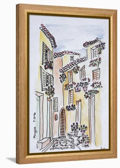 Flowers adorn the village of Mougins, Provence, south of France-Richard Lawrence-Framed Premier Image Canvas