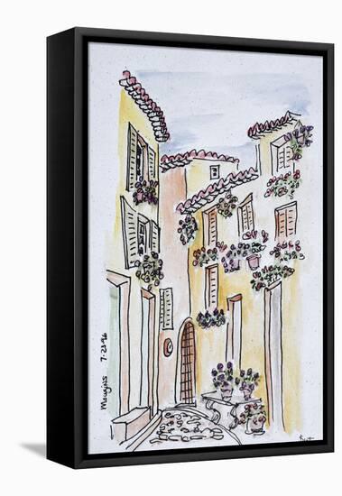 Flowers adorn the village of Mougins, Provence, south of France-Richard Lawrence-Framed Premier Image Canvas