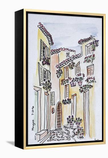 Flowers adorn the village of Mougins, Provence, south of France-Richard Lawrence-Framed Premier Image Canvas