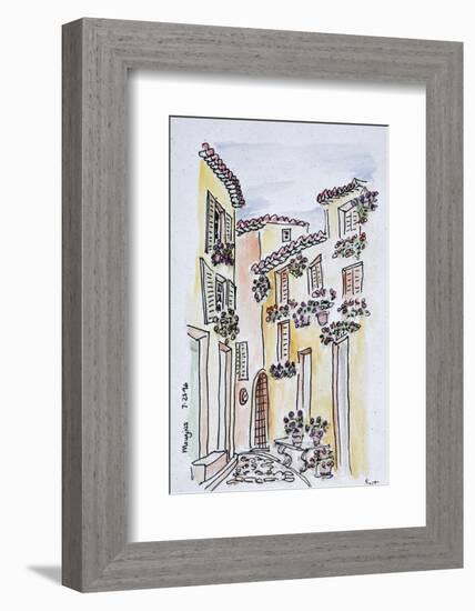 Flowers adorn the village of Mougins, Provence, south of France-Richard Lawrence-Framed Photographic Print