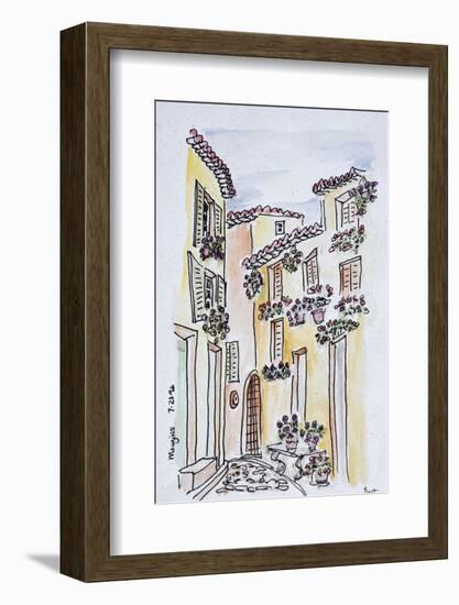 Flowers adorn the village of Mougins, Provence, south of France-Richard Lawrence-Framed Photographic Print