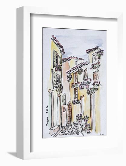 Flowers adorn the village of Mougins, Provence, south of France-Richard Lawrence-Framed Photographic Print