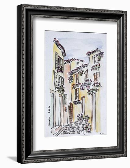 Flowers adorn the village of Mougins, Provence, south of France-Richard Lawrence-Framed Photographic Print