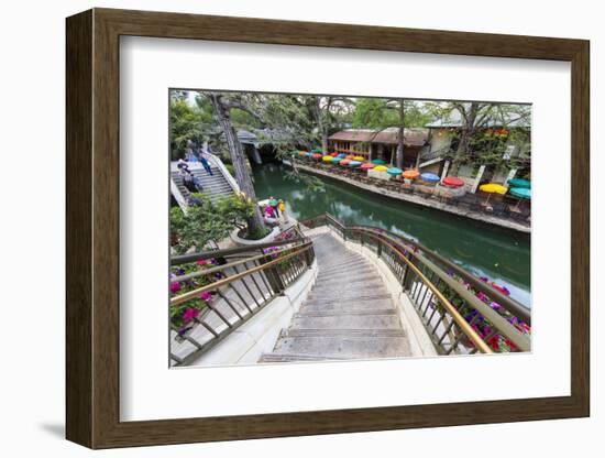 Flowers Along the Riverwalk in Downtown San Antonio, Texas, USA-Chuck Haney-Framed Photographic Print