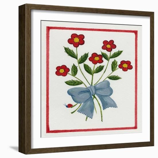 Flowers and a Bow-Beverly Johnston-Framed Giclee Print