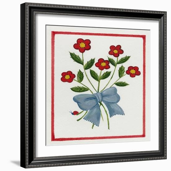 Flowers and a Bow-Beverly Johnston-Framed Giclee Print