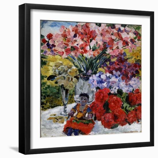 Flowers and a Doll, 1916-Mikhail Nikolayevich Yakovlev-Framed Giclee Print