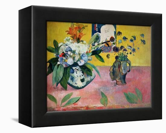 Flowers and a Japanese Print, 1889-Paul Gauguin-Framed Premier Image Canvas