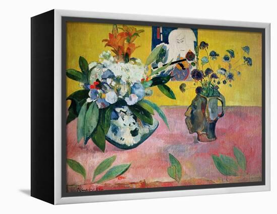 Flowers and a Japanese Print, 1889-Paul Gauguin-Framed Premier Image Canvas