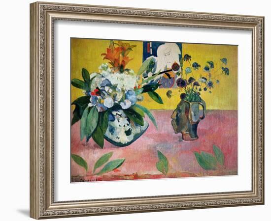 Flowers and a Japanese Print, 1889-Paul Gauguin-Framed Giclee Print