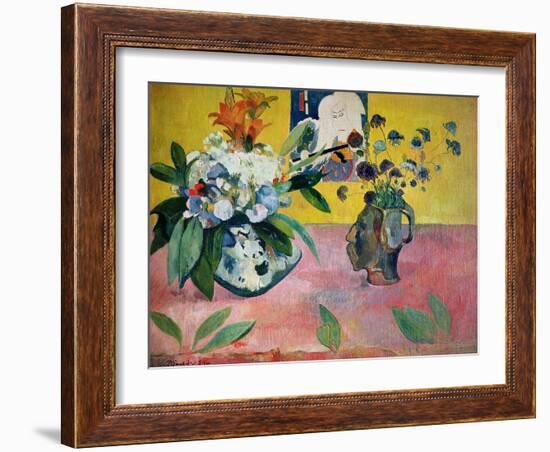 Flowers and a Japanese Print, 1889-Paul Gauguin-Framed Giclee Print