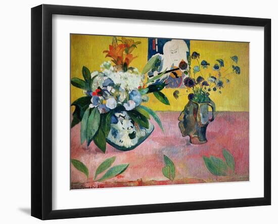 Flowers and a Japanese Print, 1889-Paul Gauguin-Framed Giclee Print