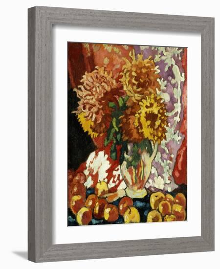 Flowers and Apples; Fleurs Et Pommes, 1938 (Oil on Canvas)-Louis Valtat-Framed Giclee Print