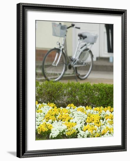 Flowers and Bicycle, Warnemunde, Germany-Russell Young-Framed Photographic Print