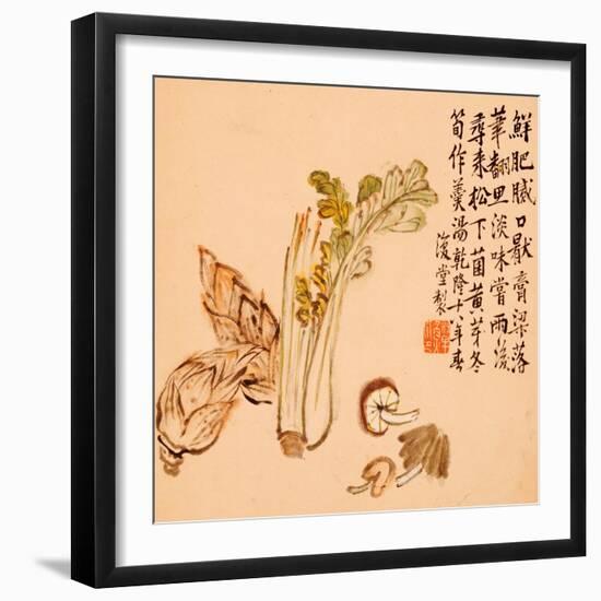 Flowers and Bird, Vegetables and Fruits-Li Shan-Framed Giclee Print