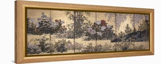 Flowers and Butterflies-Tawaraya Sotatsu-Framed Premier Image Canvas