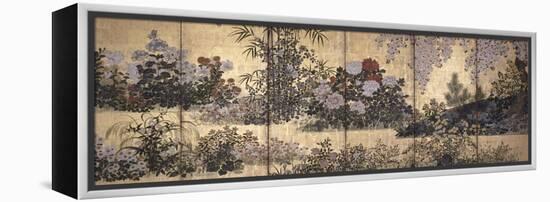 Flowers and Butterflies-Tawaraya Sotatsu-Framed Premier Image Canvas