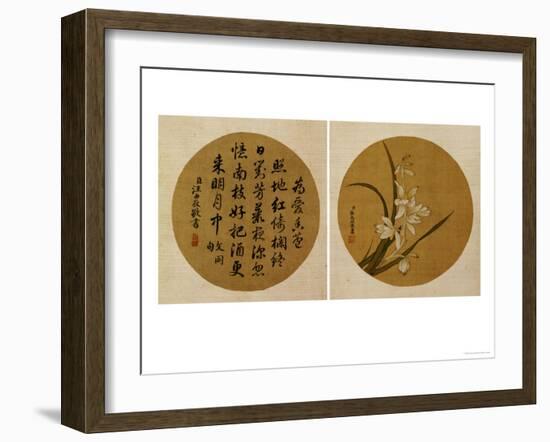 Flowers and Calligraphy (18th Century)-Zhang Weibang-Framed Giclee Print