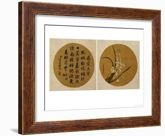 Flowers and Calligraphy (18th Century)-Zhang Weibang-Framed Giclee Print