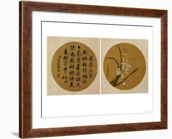 Flowers and Calligraphy (18th Century)-Zhang Weibang-Framed Giclee Print