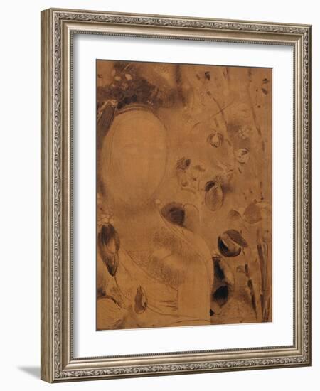 Flowers and Face-Odilon Redon-Framed Giclee Print