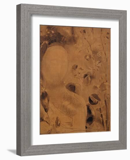 Flowers and Face-Odilon Redon-Framed Giclee Print