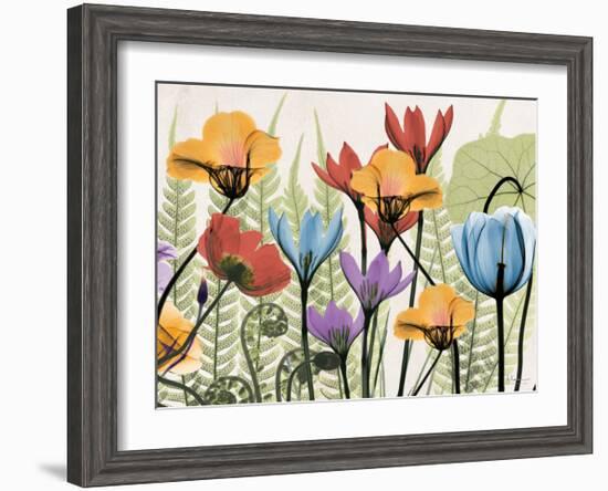 Flowers And Ferns Again-Albert Koetsier-Framed Art Print