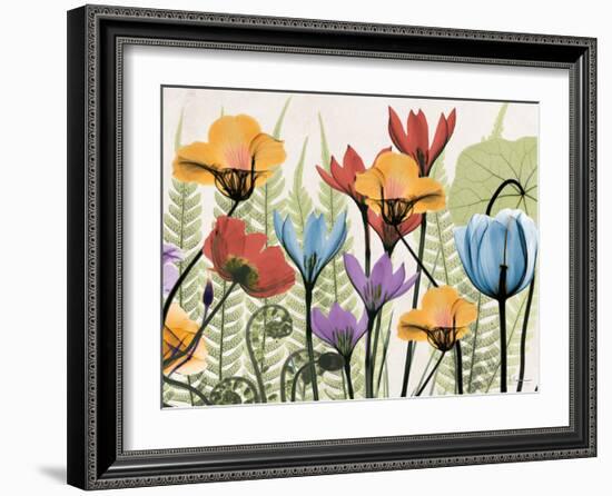 Flowers And Ferns Again-Albert Koetsier-Framed Art Print