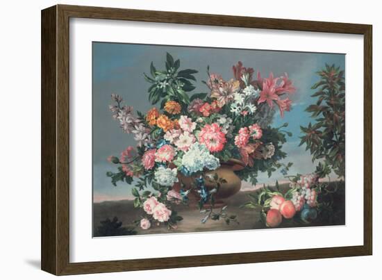 Flowers and Fruit, 17Th Century-Jean-Baptiste Monnoyer-Framed Giclee Print