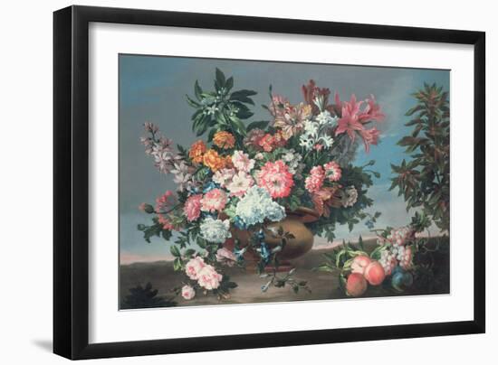 Flowers and Fruit, 17Th Century-Jean-Baptiste Monnoyer-Framed Giclee Print