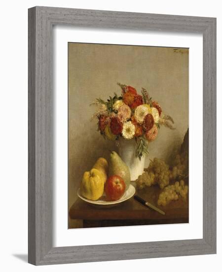 Flowers and Fruit, 1865-Henri Fantin-Latour-Framed Giclee Print