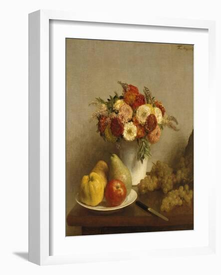 Flowers and Fruit, 1865-Henri Fantin-Latour-Framed Giclee Print