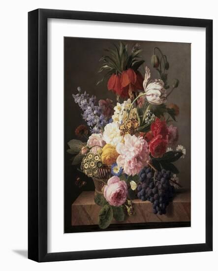 Flowers and Fruit, c.1827-Jan Frans van Dael-Framed Giclee Print