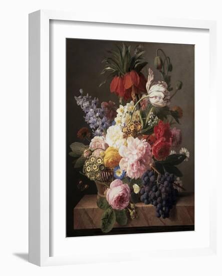 Flowers and Fruit, c.1827-Jan Frans van Dael-Framed Giclee Print