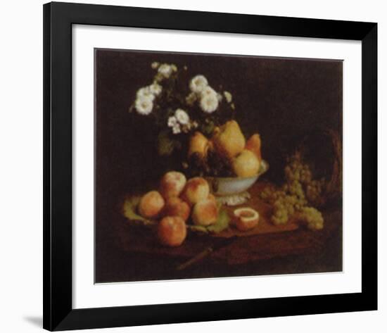 Flowers and Fruit on a Table-Henri Fantin-Latour-Framed Art Print