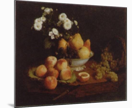 Flowers and Fruit on a Table-Henri Fantin-Latour-Mounted Art Print