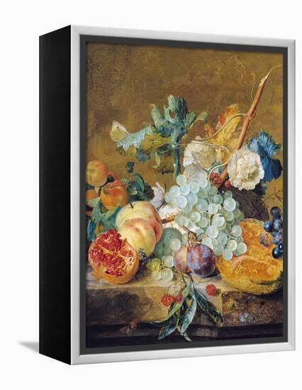 Flowers and Fruit-Jan van Huysum-Framed Premier Image Canvas